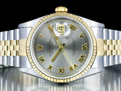 Rolex Datejust 36 Jubilee Bracelet Rhodium Roman Dial 16233
